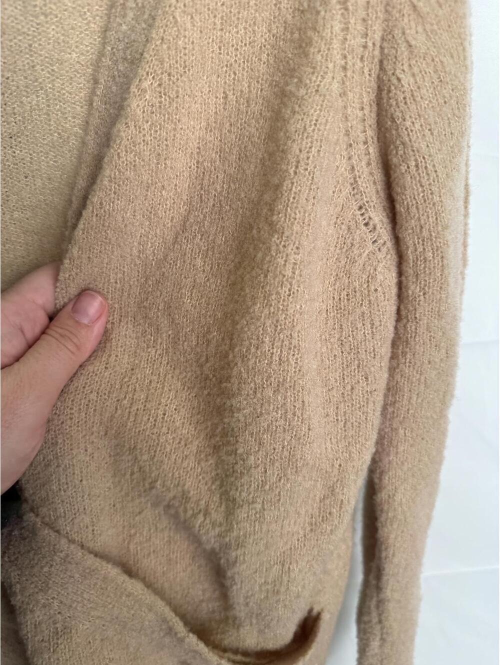 Toad & Co Women's Beige Wrap Sweater XS Wool Blend - Picture 7 of 9